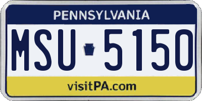 PA license plate MSU5150