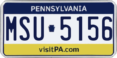 PA license plate MSU5156