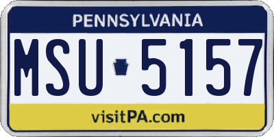 PA license plate MSU5157