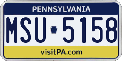 PA license plate MSU5158