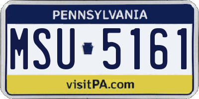 PA license plate MSU5161