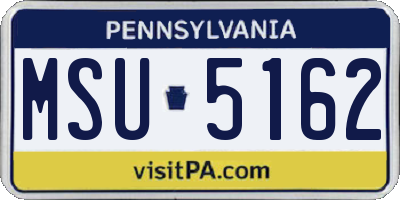 PA license plate MSU5162
