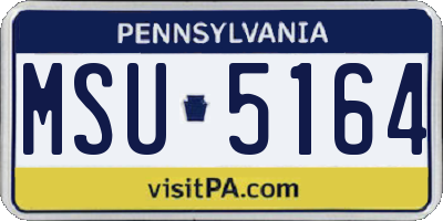 PA license plate MSU5164