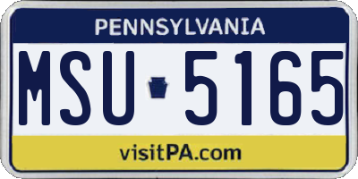 PA license plate MSU5165