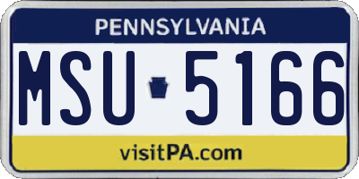 PA license plate MSU5166