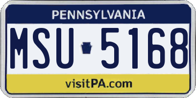 PA license plate MSU5168