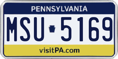 PA license plate MSU5169