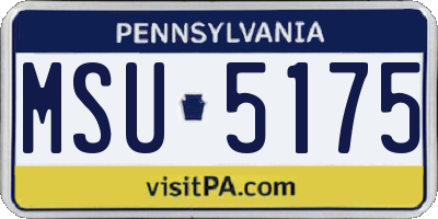 PA license plate MSU5175