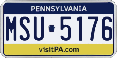 PA license plate MSU5176