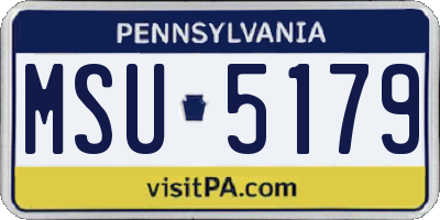 PA license plate MSU5179
