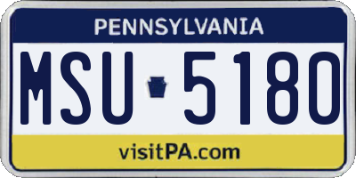 PA license plate MSU5180
