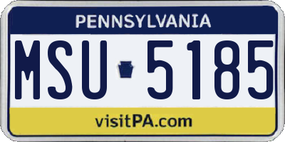 PA license plate MSU5185