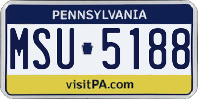 PA license plate MSU5188
