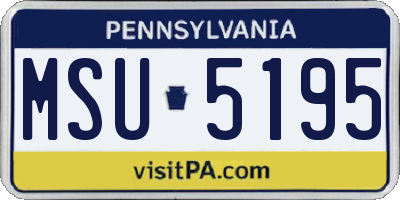 PA license plate MSU5195