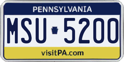PA license plate MSU5200