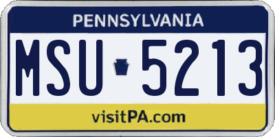 PA license plate MSU5213