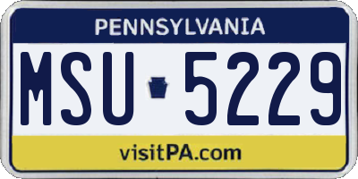 PA license plate MSU5229