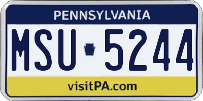 PA license plate MSU5244