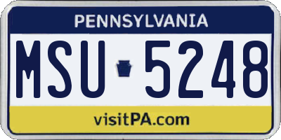 PA license plate MSU5248