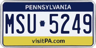 PA license plate MSU5249