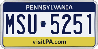 PA license plate MSU5251