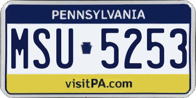 PA license plate MSU5253