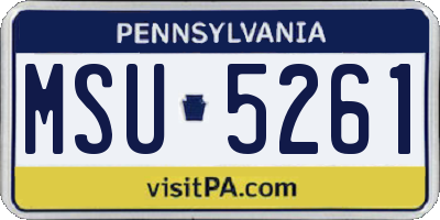 PA license plate MSU5261