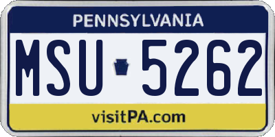 PA license plate MSU5262