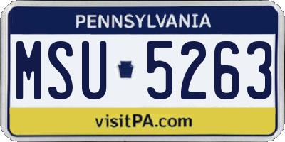 PA license plate MSU5263