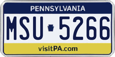 PA license plate MSU5266