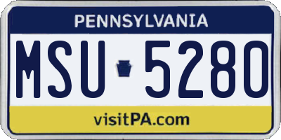 PA license plate MSU5280