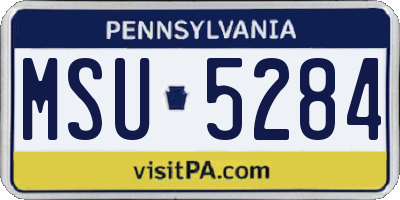 PA license plate MSU5284