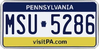 PA license plate MSU5286