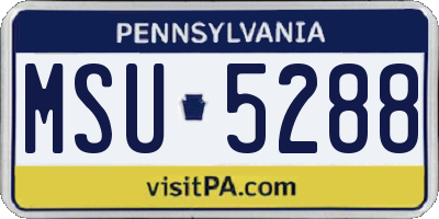 PA license plate MSU5288