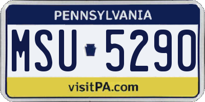 PA license plate MSU5290