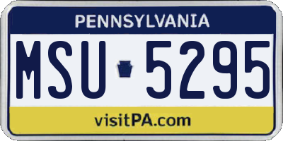 PA license plate MSU5295