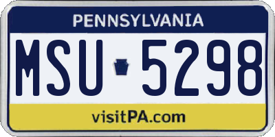 PA license plate MSU5298