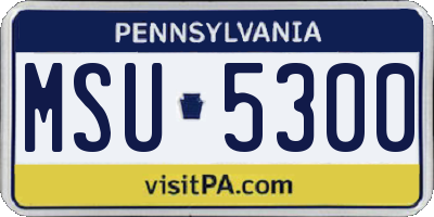 PA license plate MSU5300