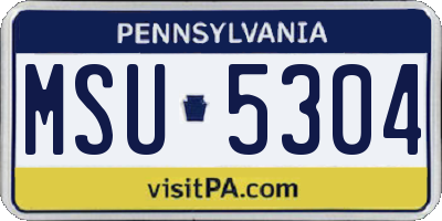 PA license plate MSU5304