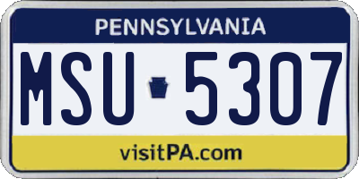 PA license plate MSU5307