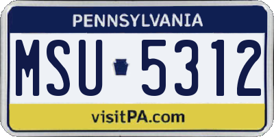 PA license plate MSU5312