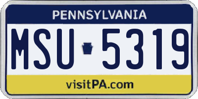 PA license plate MSU5319