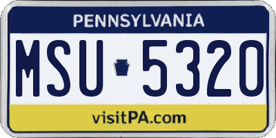 PA license plate MSU5320