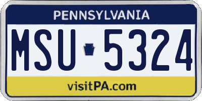 PA license plate MSU5324