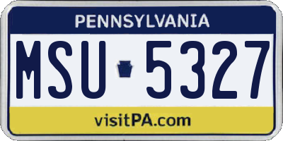 PA license plate MSU5327