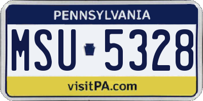 PA license plate MSU5328