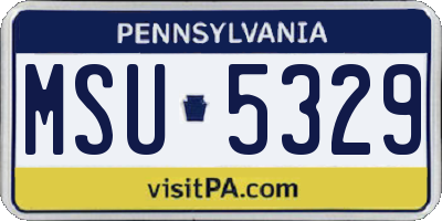 PA license plate MSU5329