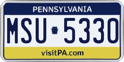 PA license plate MSU5330