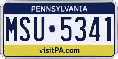 PA license plate MSU5341
