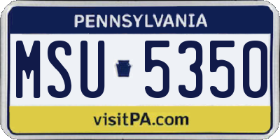 PA license plate MSU5350
